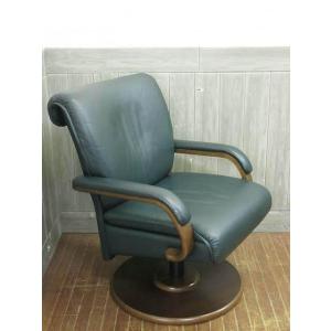 【中古】冨士ファニチア ダイニングチェア  回転椅子 肘掛け付き FUJI FURNITURE 木製...