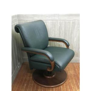 【中古】冨士ファニチア ダイニングチェア  回転椅子 肘掛け付き FUJI FURNITURE 木製...