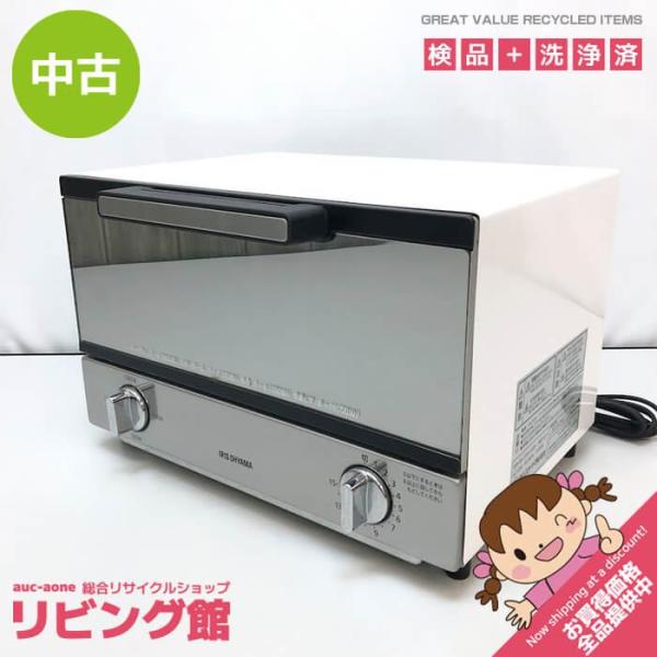 【中古】 アイリスオーヤマ ミラーオーブントースター MOT-011 ホワイト 横型 1000W I...