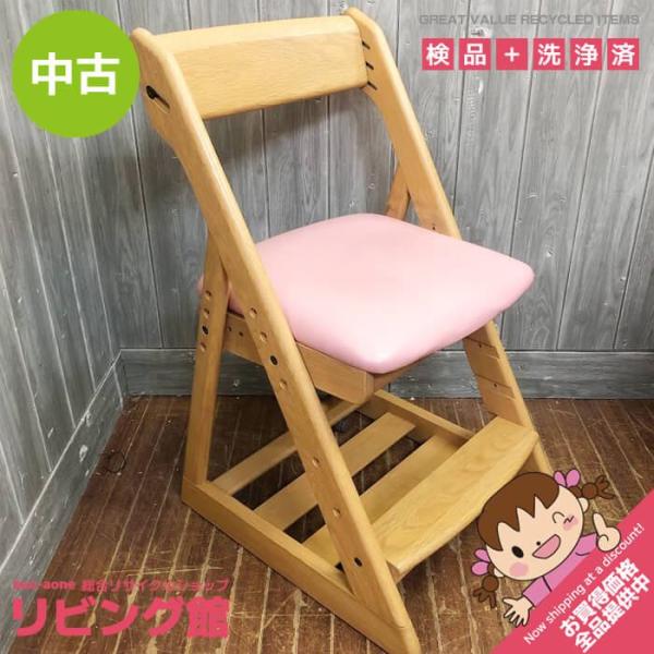 【中古】 カリモク デスクチェア ピーチピンク×ピュアオーク キャスター付き XT0901PS ka...