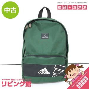 【中古】 addidas リュックサック グリーン 無地 ロゴ アディダス ナイロン デイパック リュック 深緑 バッグ かばん Y2K リュックサック 中古