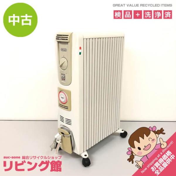 【中古】 デロンギ オイルヒーター 081321TEC ホワイト 8枚フィン 1300W 3〜9畳 ...
