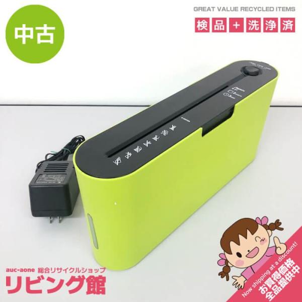 【中古】 Asmix シュレッダー B-01 ライムグリーン 卓上 薄型 A4 2枚 3分 アスカ ...