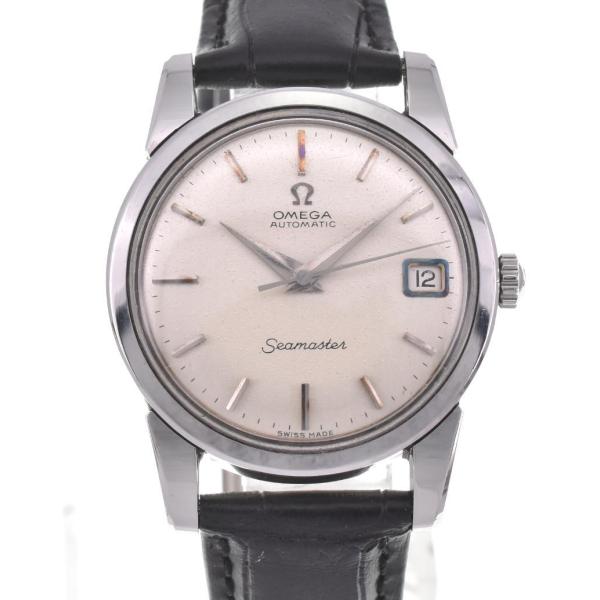 【OMEGA】オメガ シーマスター デイト SS/レザー 自動巻き メンズ P#107772