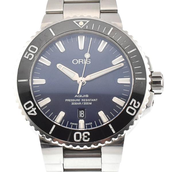 オリス ORIS 01 733 7730 4135 アクイス デイト 自動巻き メンズ 美品 H#1...