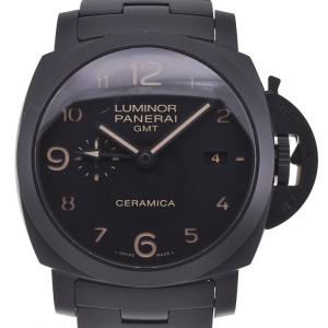 パネライ PANERAI PAM00438 ルミノール 1950 3DAYS GMT トゥットネロ スモールセコンド デイト 自動巻き メンズ 美品 E#131018