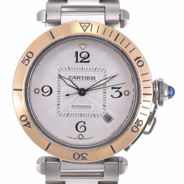 値下 カルティエ CARTIER W31035T6 パシャ SS/YG 自動巻き メンズ 良品 箱・...