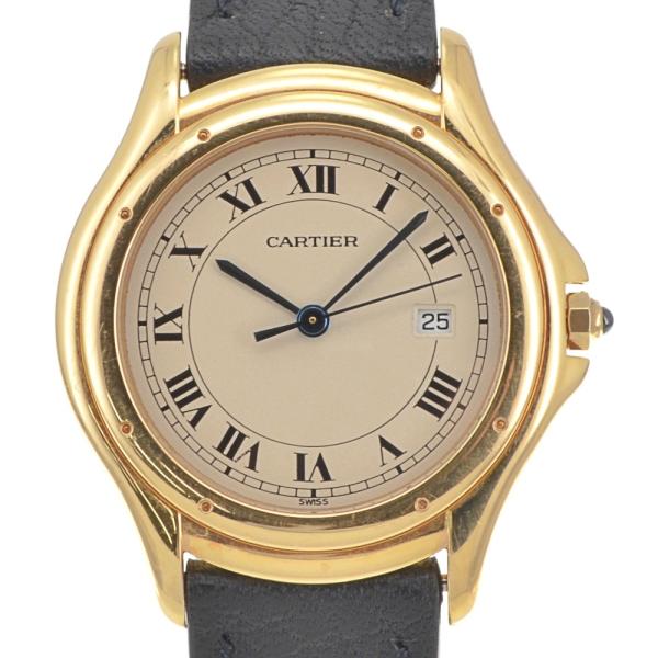 値下 カルティエ CARTIER 887904 パンテール クーガー フィガロ LM デイト K18...