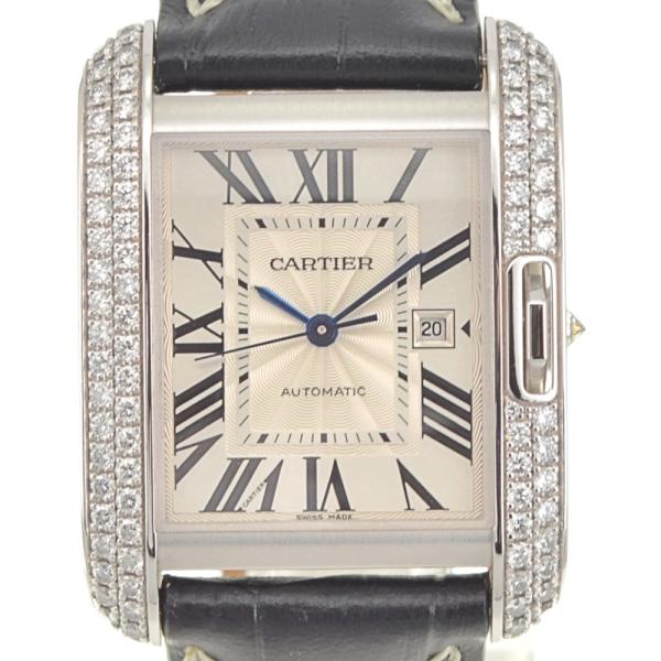 値下 カルティエ CARTIER WT100009 タンクアングレーズ LM デイト ダイヤモンド ...