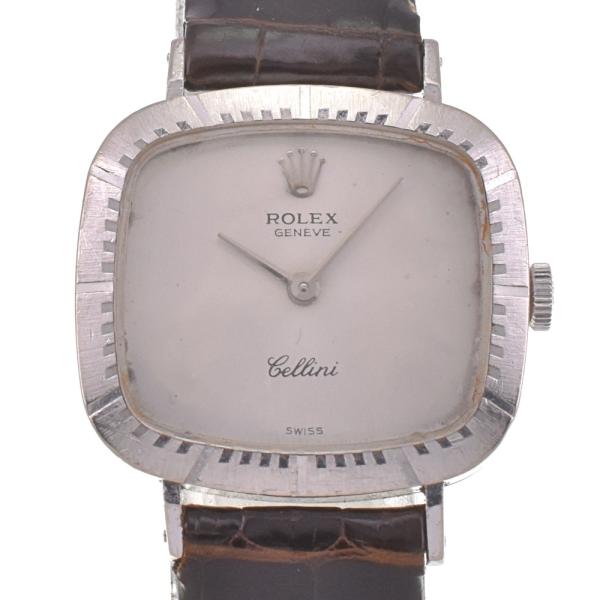 値下 ロレックス ROLEX 4084/9 ヴィンテージ チェリーニ K18WG/レザー Cal.1...