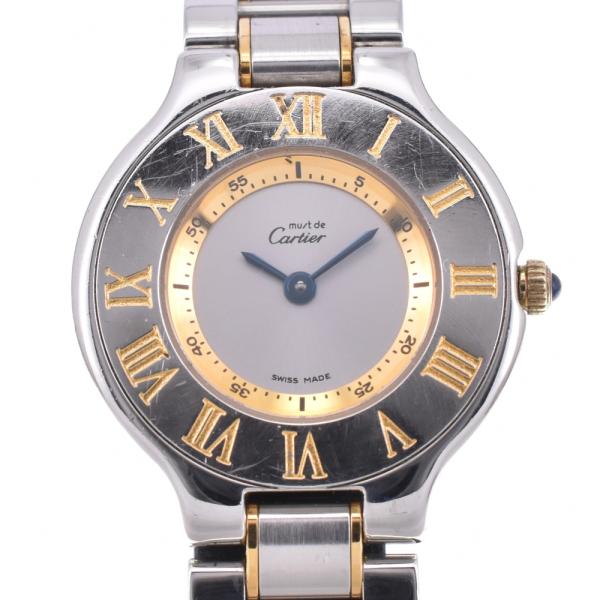 値下 カルティエ CARTIER W10073R6 マスト21 ヴァンティアン SM クォーツ レデ...