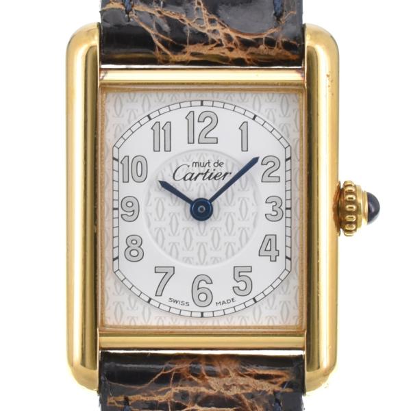カルティエ CARTIER W1013854 マストタンク SV925(GP)/レザー クォーツ レ...
