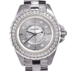 シャネル CHANEL H3402 J12 ダイヤモンド シルバー クォーツ レディース 腕時計 E#146466