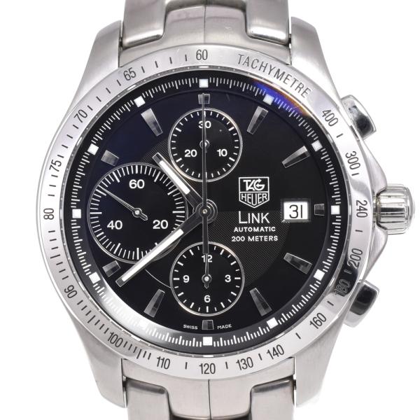 値下 タグホイヤー TAG HEUER CJF2110 リンク クロノグラフ ブラック 自動巻き メ...
