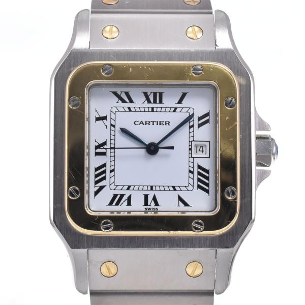 カルティエ CARTIER 81036288 サントス LM SS/YG ホワイト 自動巻き メンズ...