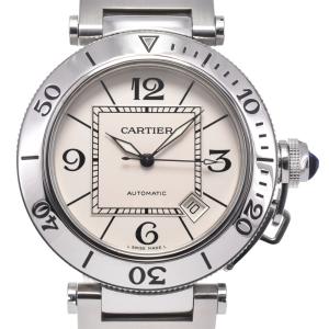 カルティエ CARTIER W31080M7 パシャ シータイマー シルバー 自動巻き メンズ 美品 腕時計 Q#149327