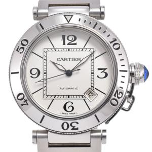 カルティエ CARTIER W31080M7 パシャ シータイマー デイト ホワイト 自動巻き メンズ 美品 腕時計 C#149690