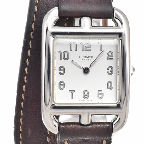 エルメス HERMES CC1.210 ケープコッド ドゥブルトゥール シルバー クォーツ レディー...