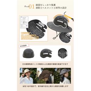 自転車ヘルメット 帽子型 ヘルメット UVカッ...の詳細画像5