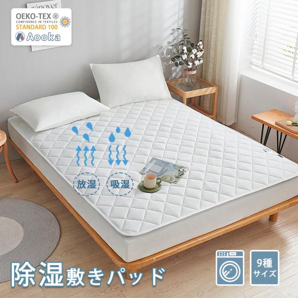 除湿敷きパッド 置くだけ簡単 珪藻土粒 備長炭入り除湿パッド洗える ファミリー220ｘ200cm 春...