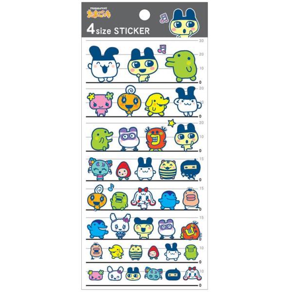 たまごっち 4size STICKER キャラクター カミオジャパン シール ステッカー 白黒 おし...
