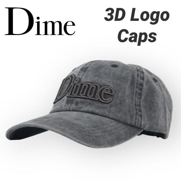 DIME ダイム 3D Logo CD Cap 帽子 カーブキャップ ウォッシュブラック 送料無料