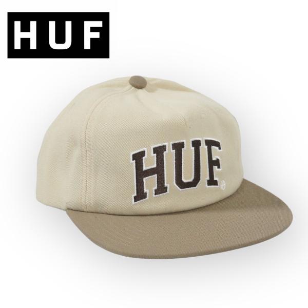 HUF ARCH LOGO SNAPBACK CAP ハフ 帽子 キャップ クリームカラー ユニセッ...