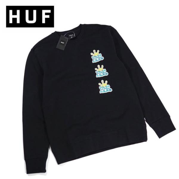 HUF CROWN STACK CREWNECK スウェットトレーナー ハフ クラウン ユニセックス...