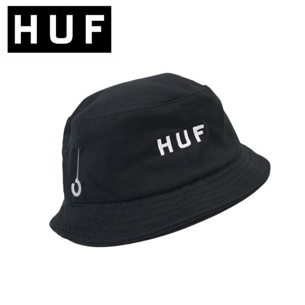 HUF OG BLACK バケットハット HUFロゴ HAT 帽子 ハフ 送料無料 ユニセックス 黒...