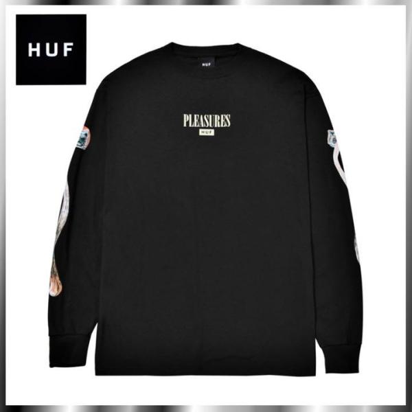 HUF × PLEASURES SPORE ロングTシャツ ハフ コラボ 長袖 ロンT ユニセックス...