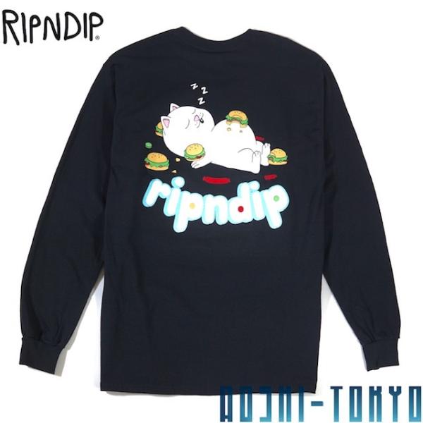 RIPNDIP FAT HUNGRY ロングTシャツ US Mサイズ ブラック リップンディップ ユ...