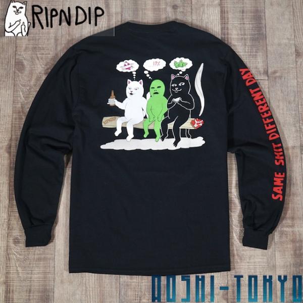RIPNDIP SAME DREAMS ロング Tシャツ ブラック リップンディップ 長袖 ロンT ...