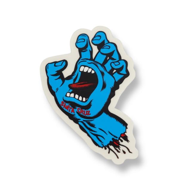 SANTA CRUZ サンタクルーズ ステッカー ロゴ スクリーミングハンド ブルー シール スケボ...