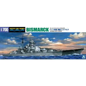 [予約2024年5月再生産予定]ドイツ海軍 戦艦 ビスマルク 1/700 ウォーターライン No.618 プラモデル｜aoshima-bk