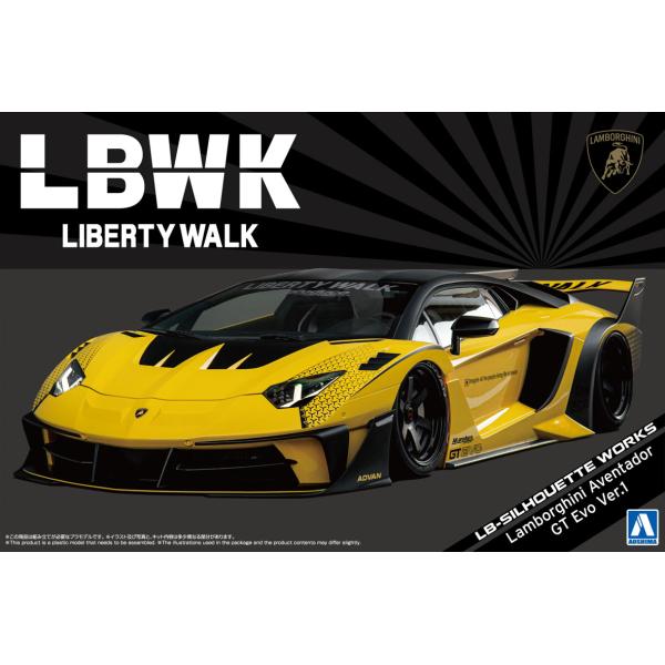 アオシマ 1/24 リバティーウォーク No.25 LBシルエットワークス アヴェンタドール GT ...