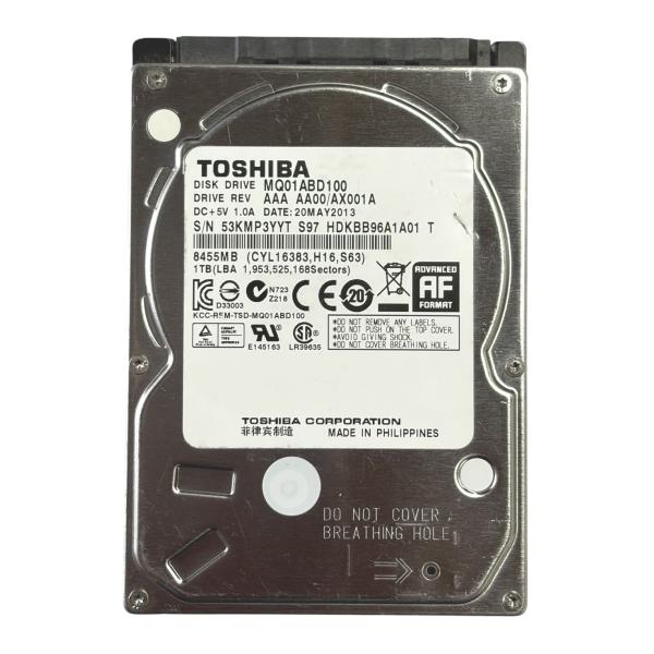 中古 TOSHIBA MQ01ABD100 2.5インチHDD(9.5mm) 1TB SATA300...
