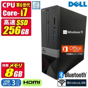 中古デスクトップパソコン Windows11 MicrosoftOffice2021 DELL Vostro 第6世代 Core i7 メモリ8GB SSD512GB USB3.0 HDMI VGA 無線LAN Bluetooth DVDマルチ｜aoshiro