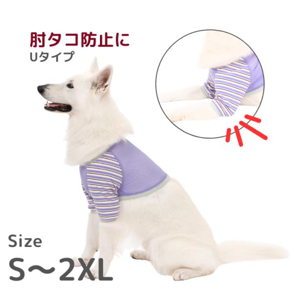 COCOR エルボガード服Uタイプ メッシュ パープル×ボーダー