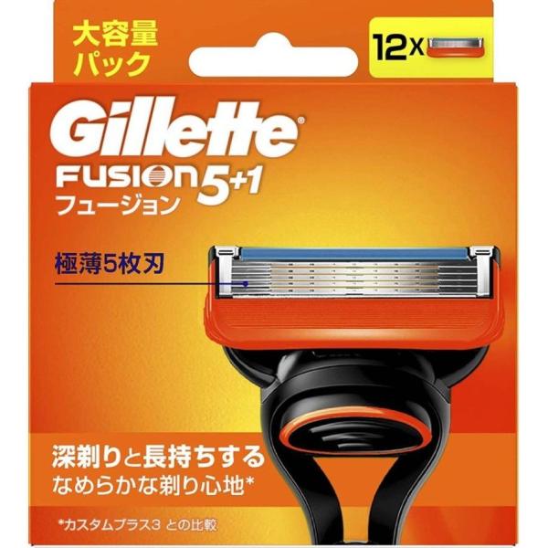 ジレット フュージョン 替刃 12個 カミソリ 5枚刃 正規 純正 2638