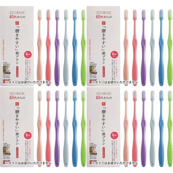 4セット ライフレンジ 40代からの磨きやすい歯ブラシ 少しやわらかめ 田辺重吉 先細毛 6本組 L...