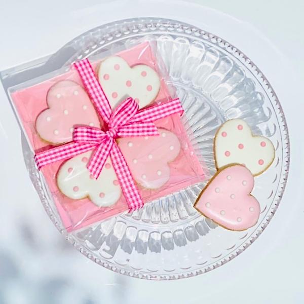 アイシングハートクッキー 選べるメッセージ【4点までメール便】お菓子 プチギフト お返し お礼 かわ...