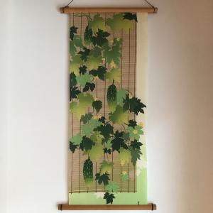 絵手ぬぐい「緑のカーテン/濱文様」（季節/夏・緑のカーテン・ゴーヤ・SDGs）