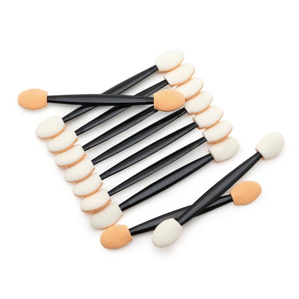 パウダー用 スポンジ チップ ブラシ 10個入り メイクアップ メタリック 鏡面 ミラー (340)