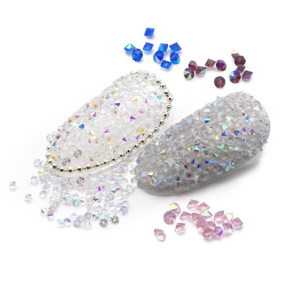 極小 オーロラ ラインストーン ガラス製 マイクロ リスタルギャラクシー キャビア ネイル メタルス...
