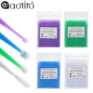 aoyiro マイクロブラシ アオイロ アプリケーター まつげエクステ用 マイクロ ブラシ Disposable Micro Applicators マイクロ綿棒容ブラシ まつ毛エクステ｜aoyiro