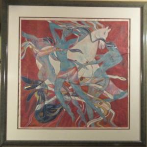 ワイズバッシュ オリジナルリトグラフ 躍動する馬 ムーブメントタッチ