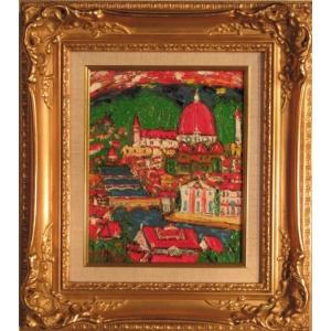 鈴木マサハル　「FIRENZE」 フィレンツェ　油彩　　箱付き 鈴木マサハル 「FIRENZE」 フィレンツェ 油彩 箱付き