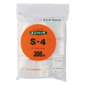 チャック付ポリ袋 S-4 1袋 300枚 55×40×0.04mm 透明 国産 ユニパック セイニチ｜aozora-shop-y