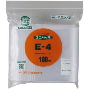 チャック付ポリ袋 E-4 1袋 100枚 140×100×0.04mm 透明 国産 ユニパック セイニチ｜aozora-shop-y