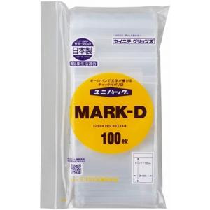 チャック付ポリ袋 記入 欄 MARK-D 1袋 100枚 120×85×0.04mm 透明 国産 ユニパック セイニチ｜aozora-shop-y